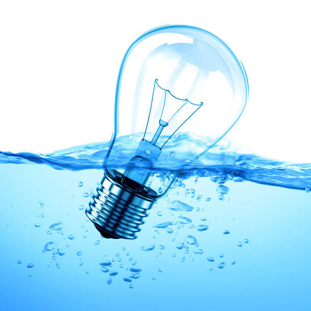 light bulb in water
