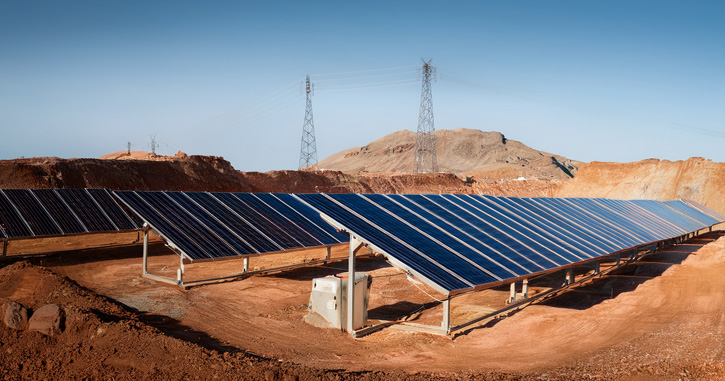 ai generated image of solar farm on a mine