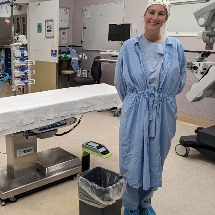 Sarah Boutchard in an operating theatre